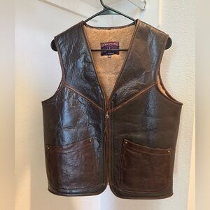 Eastman Leathers Shearling lined Leather Vest M